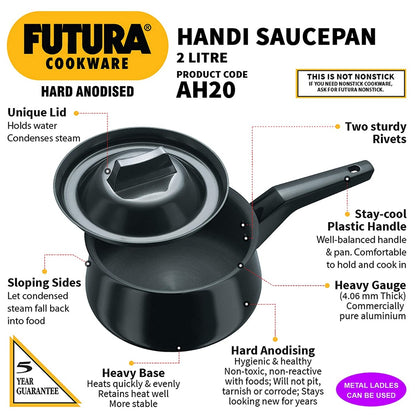 Futura Hard Anodised Handi Saucepan by Hawkins AH20