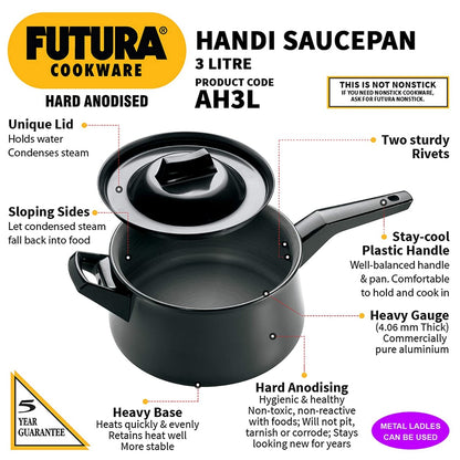 Futura Hard Anodised Handi Saucepan by Hawkins AH3L