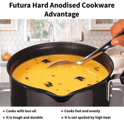 Futura Hard Anodised Ezee-pour Saucepan By Hawkins