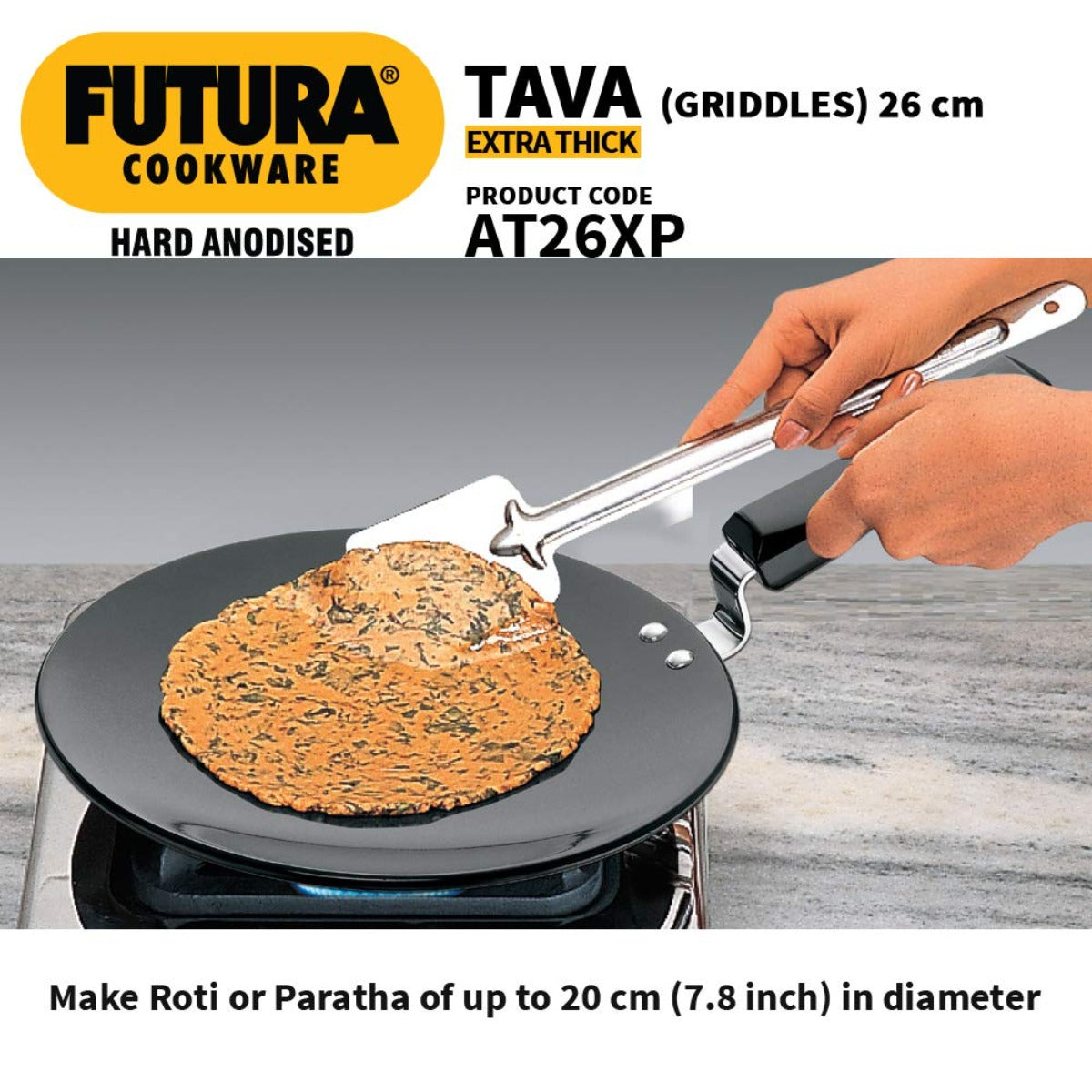 Futura Hard Anodised Tava/Tawa (Griddles) by Hawkins AT26XP