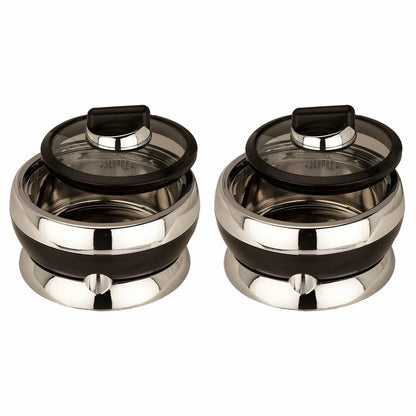 Jaypee Amaze Twin Set of 2 Casserole Hot Pot Set 1000 + 1000 ml Black