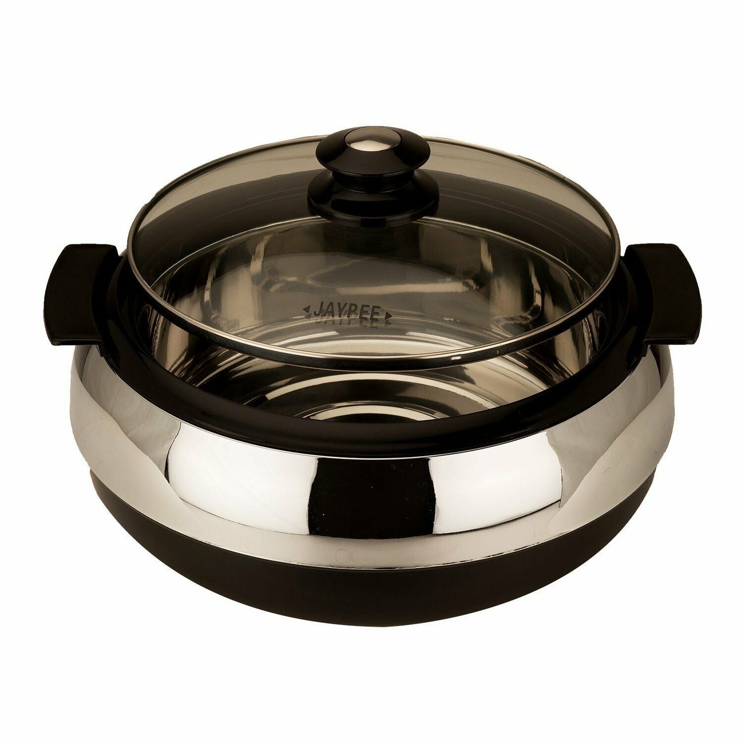 Jaypee Glasserol Set of 3 Casserole Hot Pot Set 1700+1200+800 ml Black