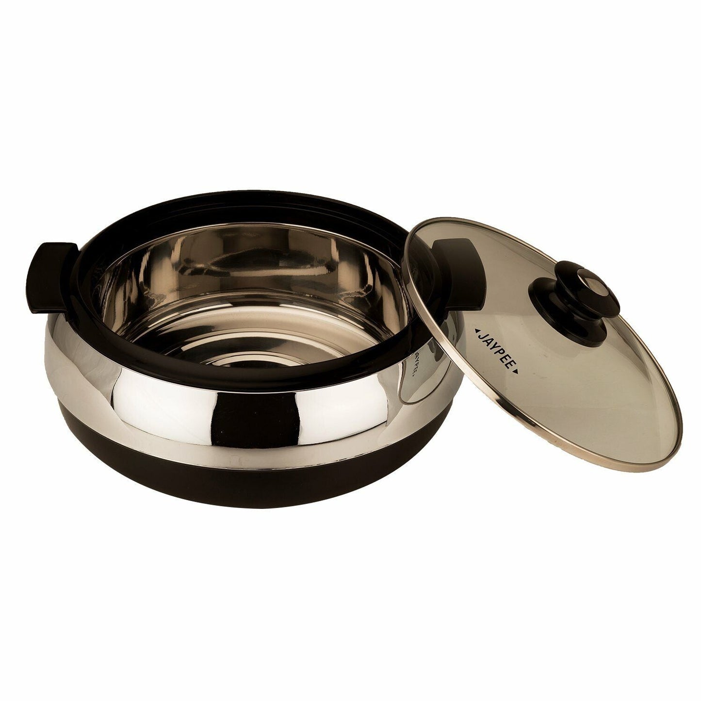 Jaypee Glasserol Set of 3 Casserole Hot Pot Set 1700+1200+800 ml Black