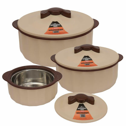 Jaypee MicroSmart Set of 3 Casserole Hot Pot Set 2000+1500+1000 ml Swiss Coffee