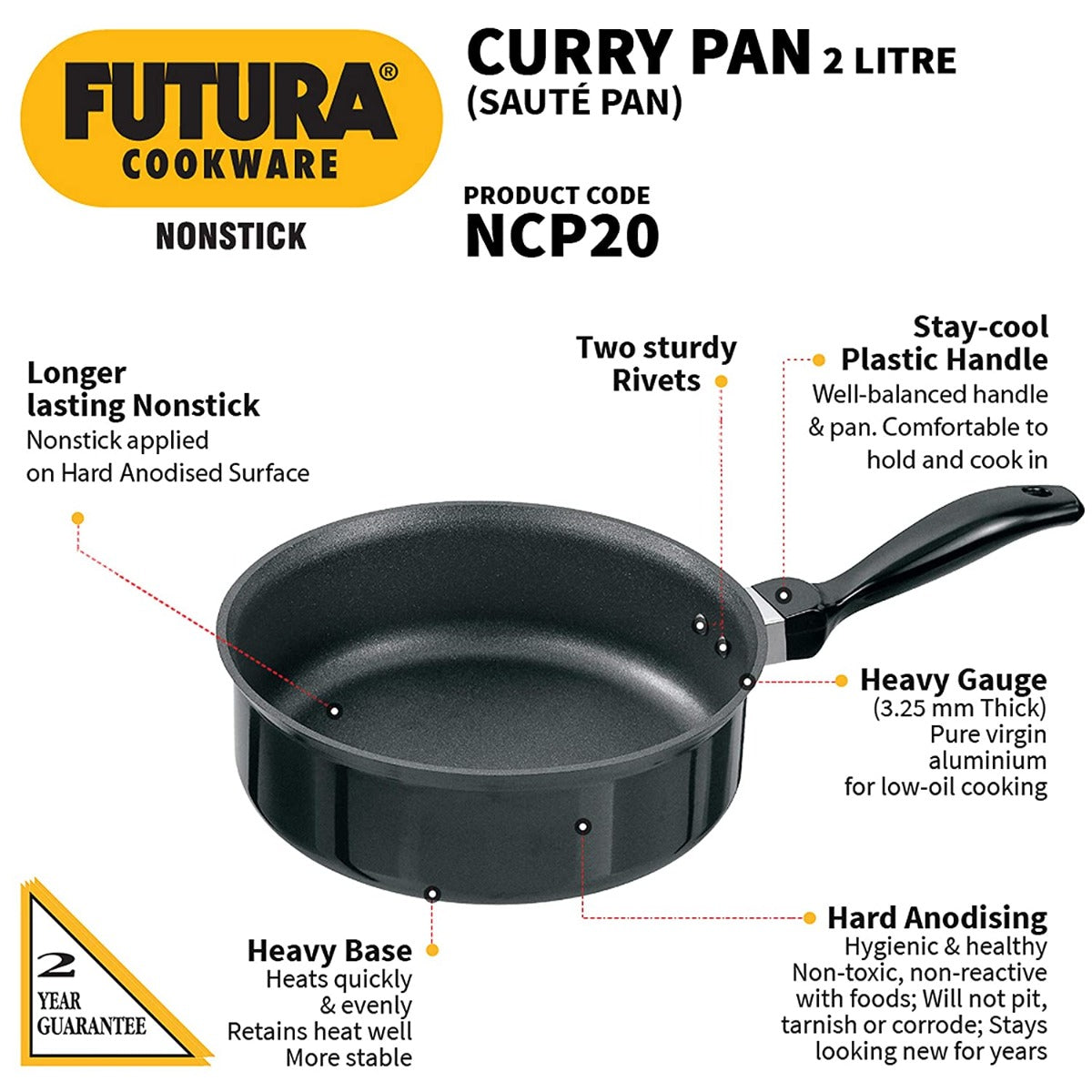 Futura Nonstick Sauté Pan/Curry Pan By Hawkins