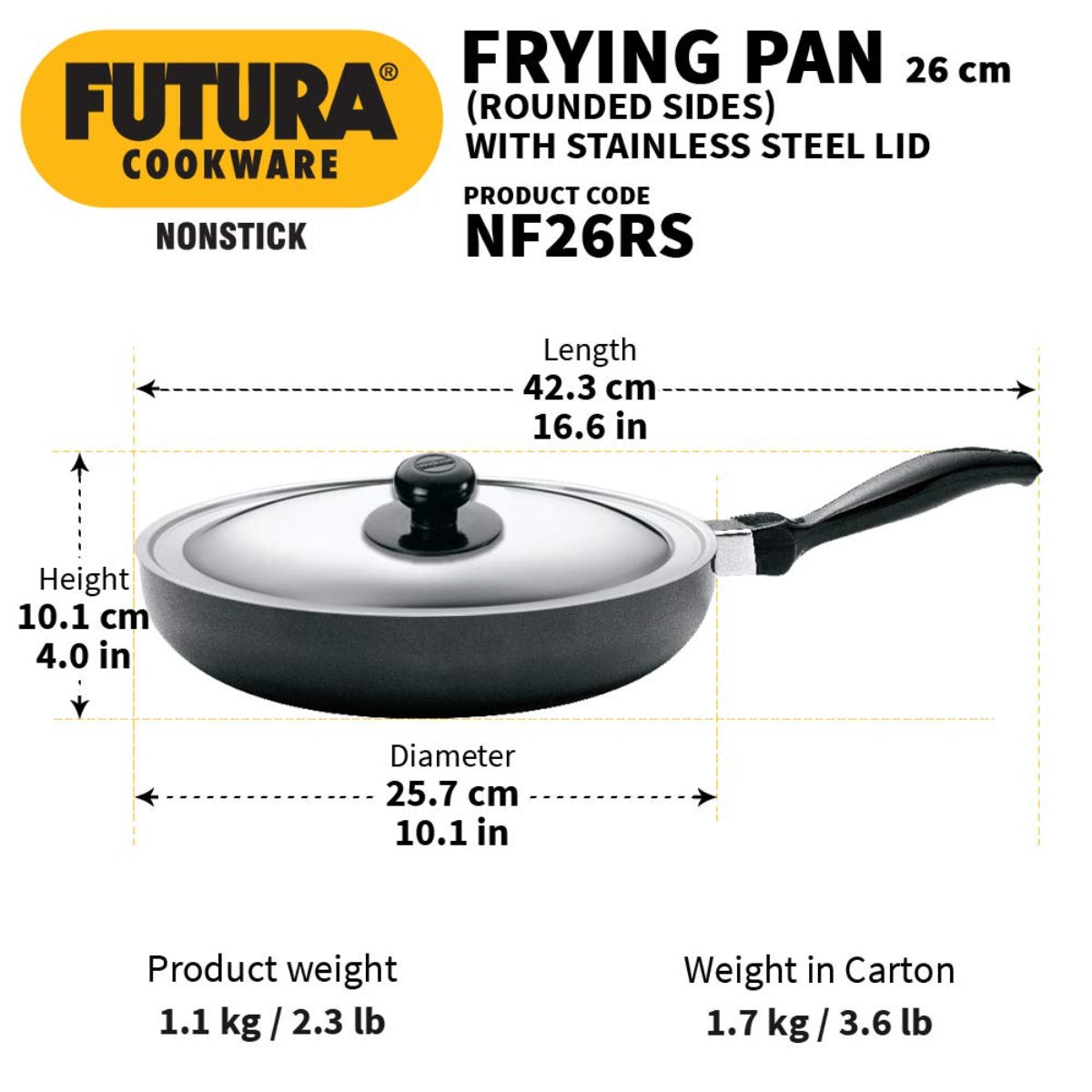 Futura Nonstick 24cm Round Frying Pan By Hawkins