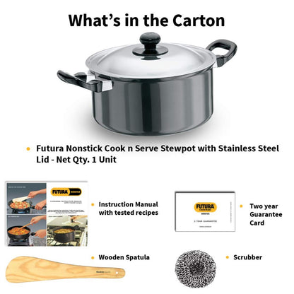 Futura Nonstick Cook n Serve Stewpot With Lid By Hawkins